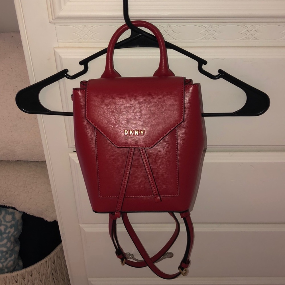 DKNY red backpack bag NWT